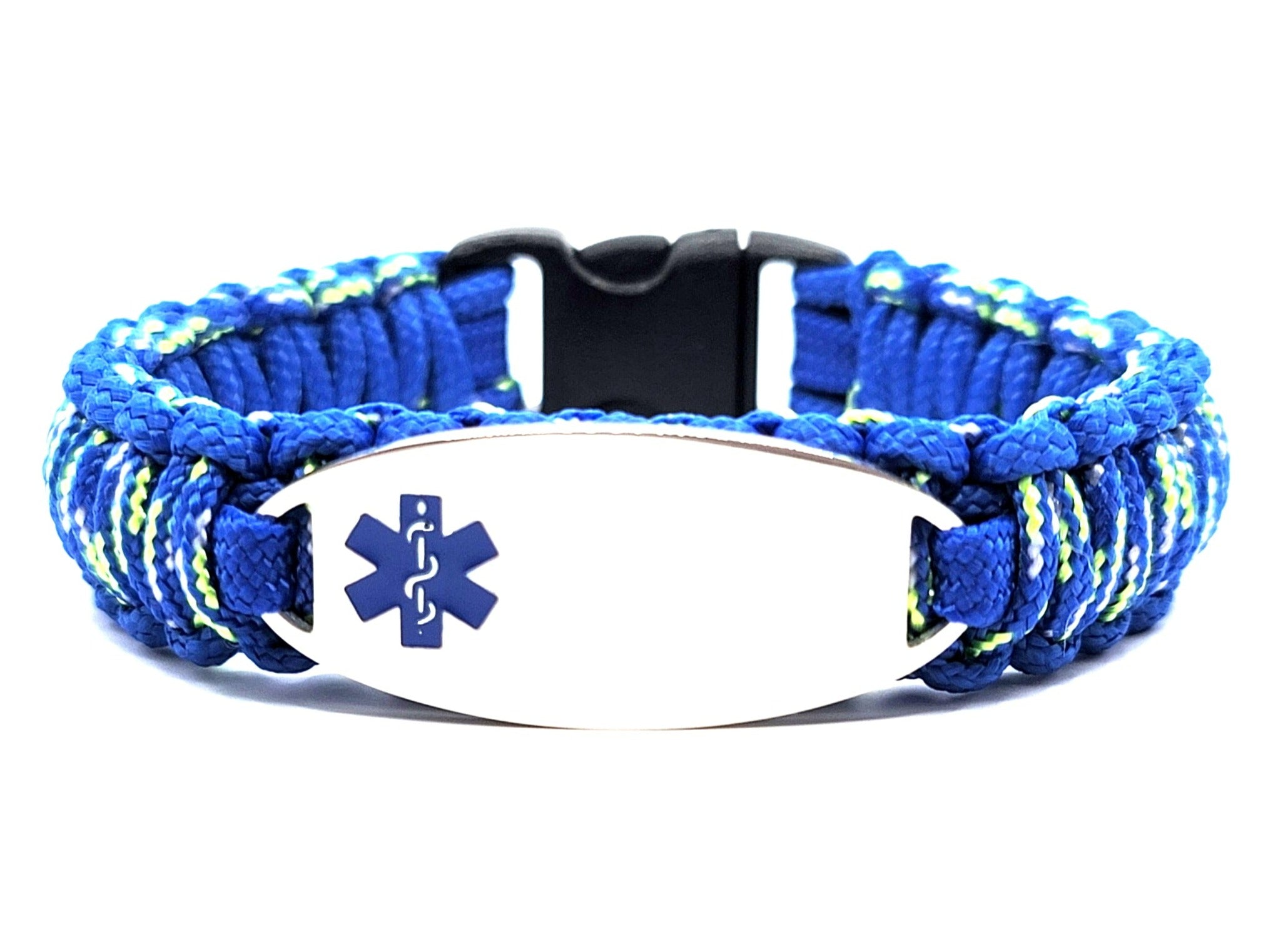 275 Paracord Bracelet with Engraved Oval Stainless Steel Medical