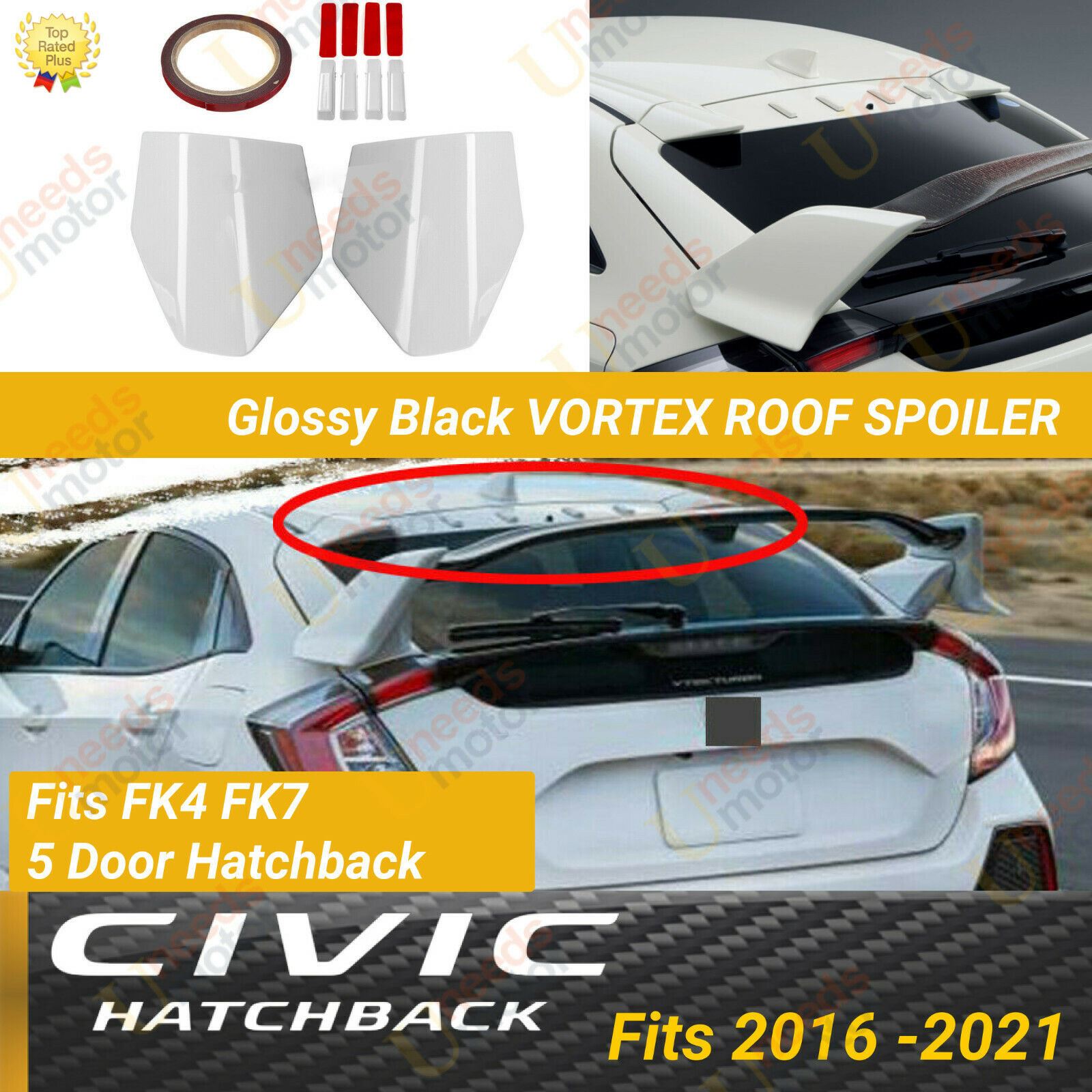 Fit 16 21 Honda Civic Fk4 Fk7 5dr Hatchback Type R Vortex Window R Superautousa