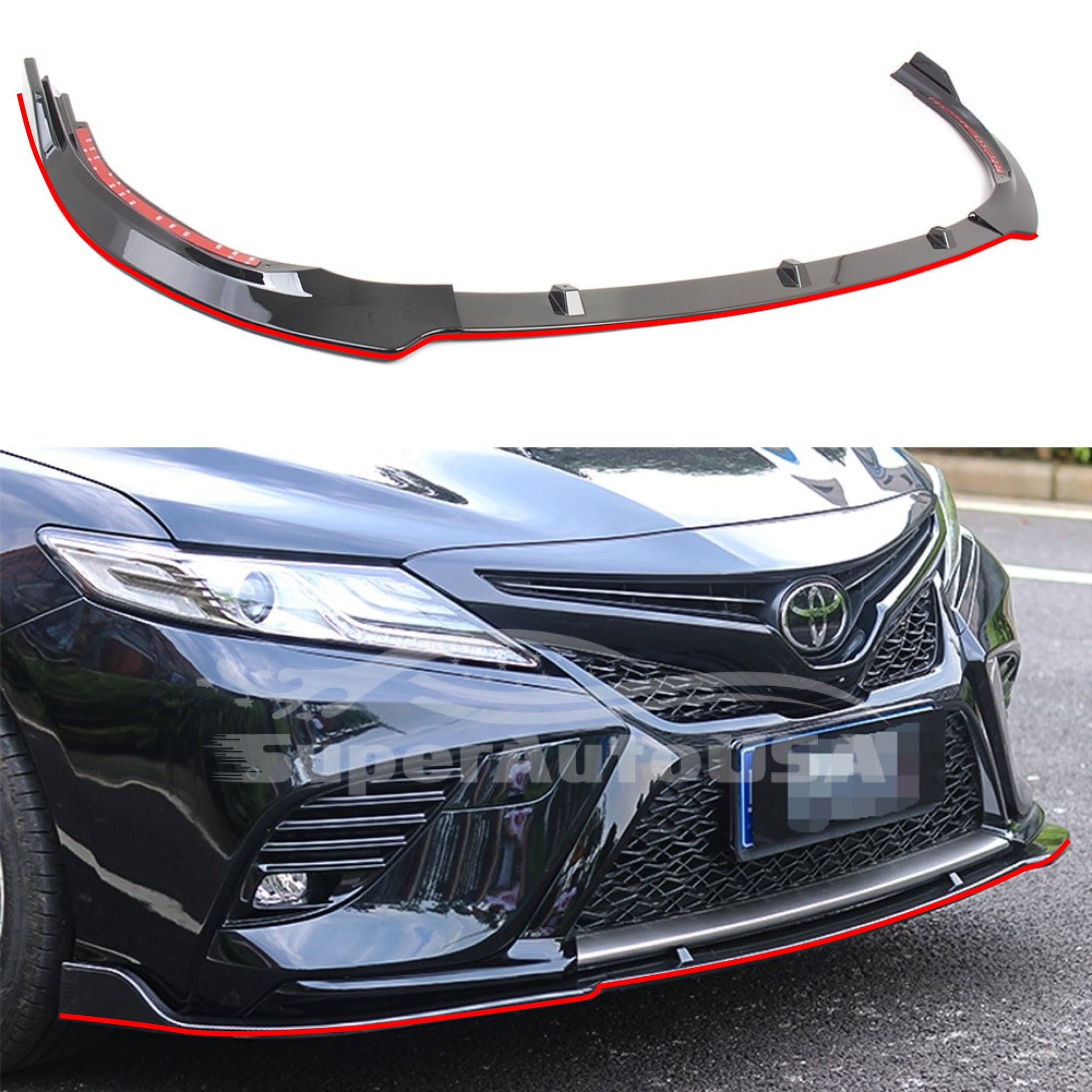 Fit 20182023 Toyota Camry Front Lip Spoiler Rear Diffuser LED Light S