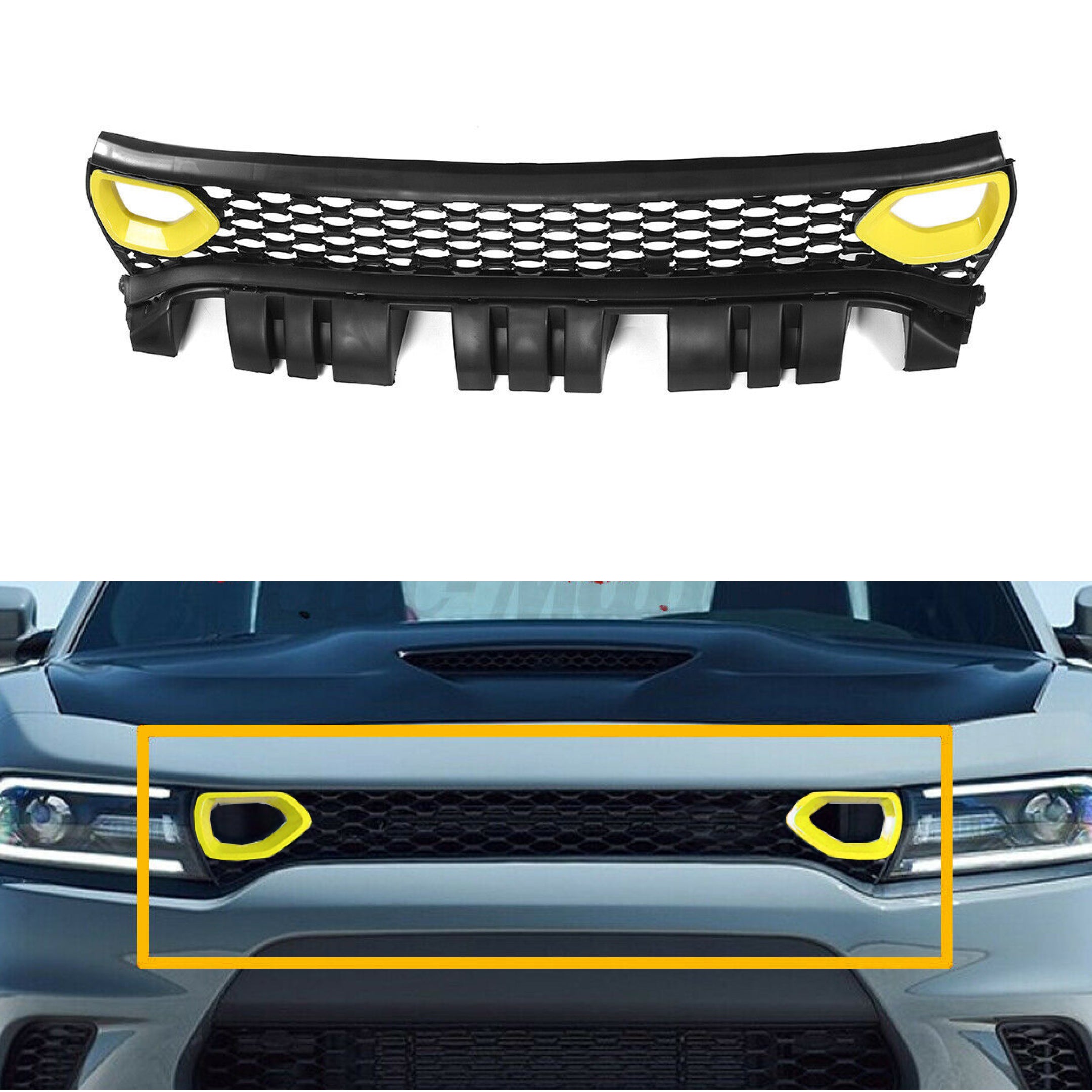 FOR 2015-22 CHARGER SRT STYLE MESH Front Grille w/ LED DRL