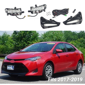 Fit 2017-2019 Toyota Corolla L LE XLE DRL Accent Front Fog Light