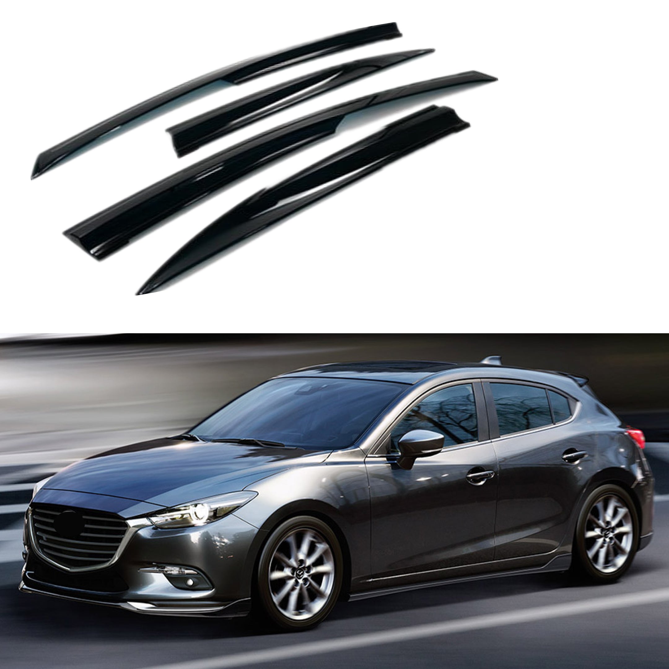 Fit 2020-2022 Mazda CX30 In-Channel Vent Window Visors Rain Sun