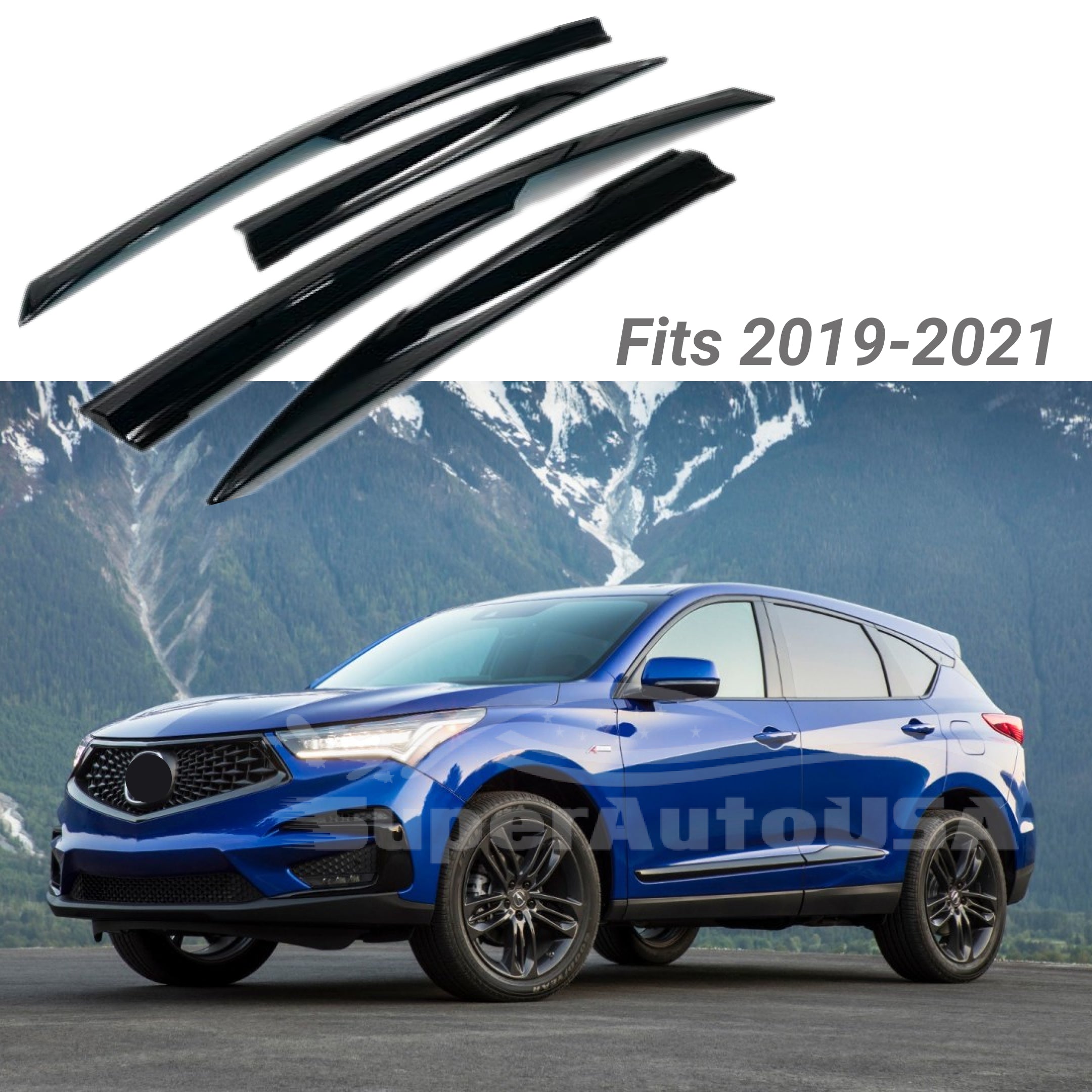 Fit 2019-2022 Acura RDX In-Channel Vent Window Visors Rain Sun