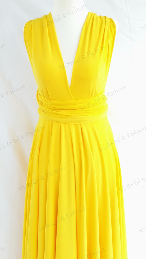 golden yellow infinity dress