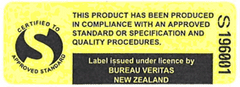 NZ Standard 'S' Mark