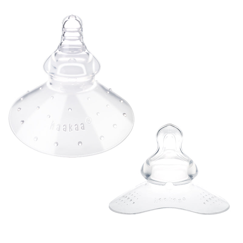  haakaa Nipple Shields 18mm for Newborn Breastfeeding with  Latch Difficulties or Flat or Inverted Nipples, Breast Shields Extra-Thin &  Extremely Soft, Come with Carry Case, 2pk : Baby