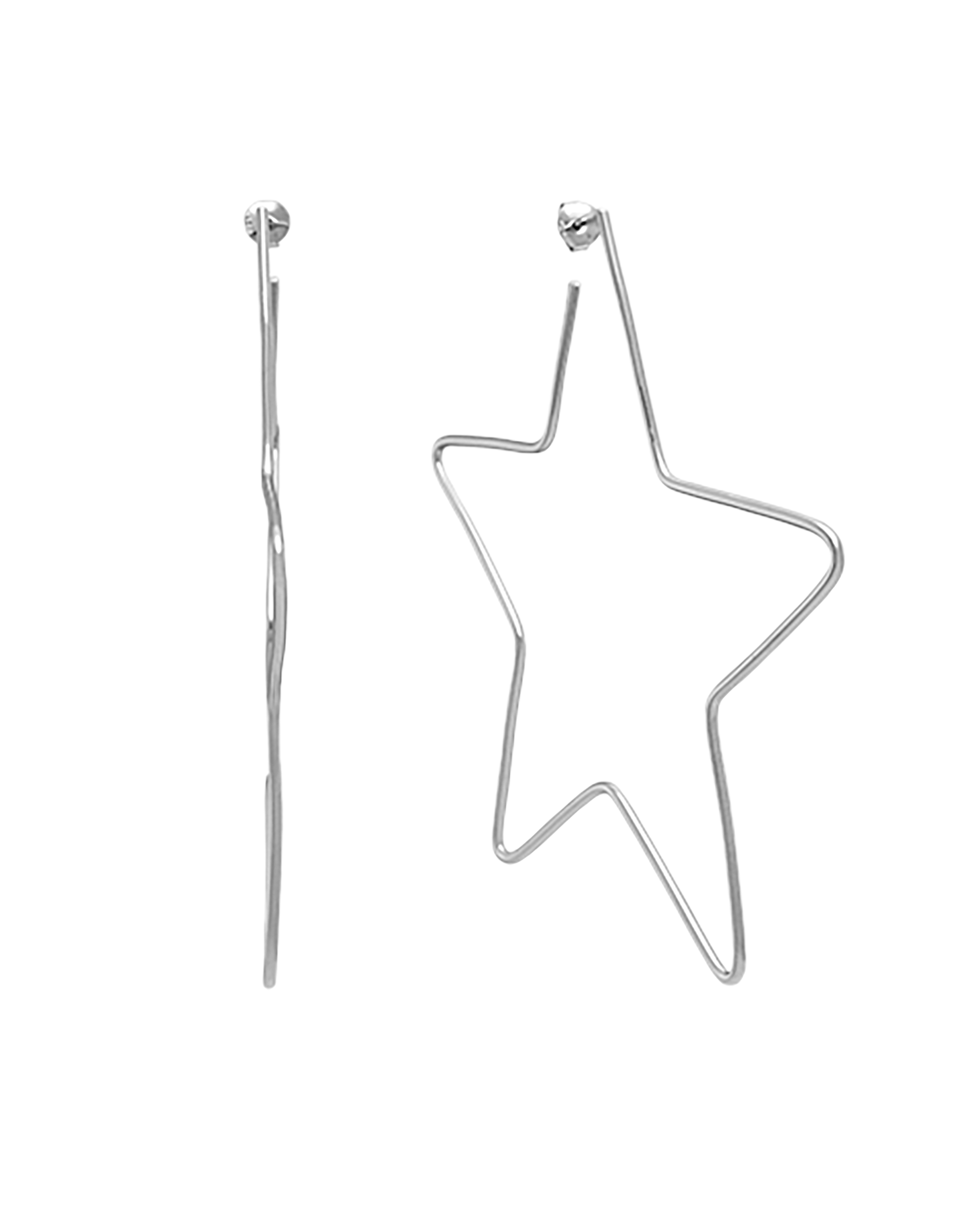 Sparkle Allure Crystal Pure Silver Over Brass Star Hoop Earrings - JCPenney