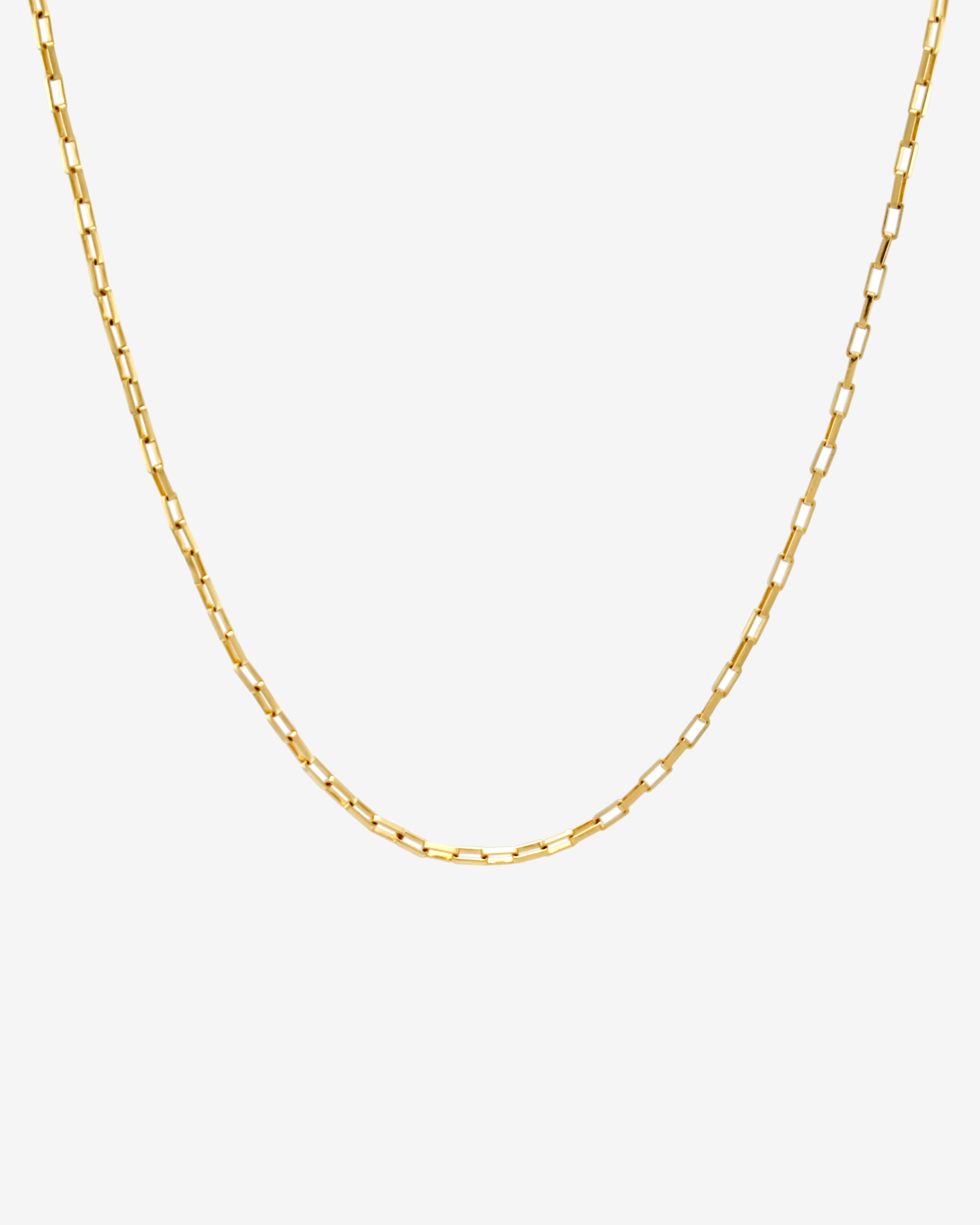 Sener Besim | Long Box Chunky Chain Necklace - Silver | Necklaces