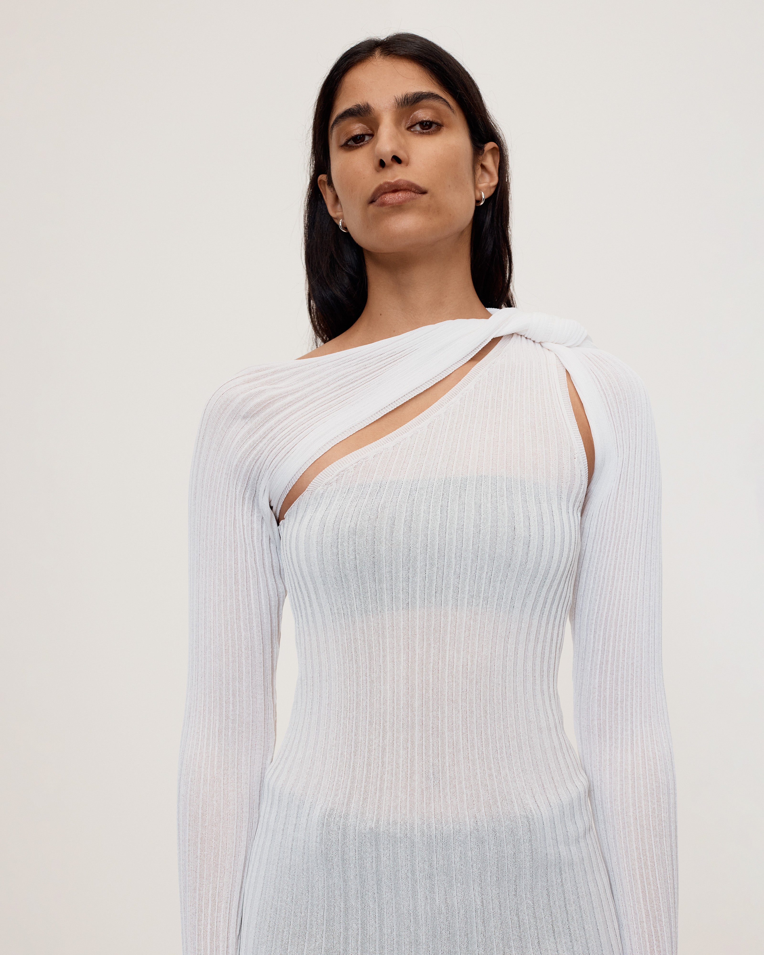 eaphione shoulder rib knit