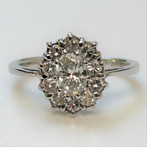 18ct White Gold Diamond Ring – Bancroft Antiques