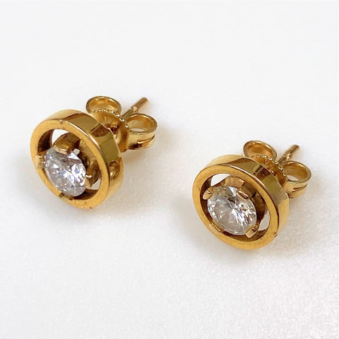 Vintage 18ct Gold and Diamond Stud Earrings – Bancroft Antiques