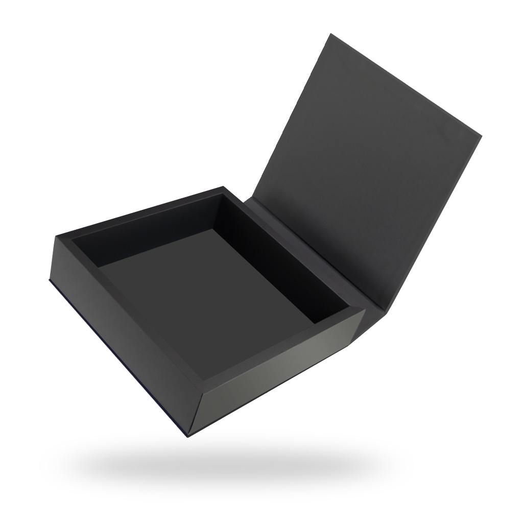 Download Black outside, Silver inside Square Magnetic Box | Shop Custom-Made Luxury Rigid Gift Boxes