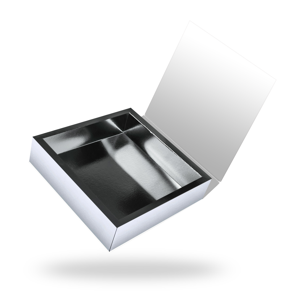 White outside, Silver inside Rectangular Magnetic Box – Madovar Packaging  LLC