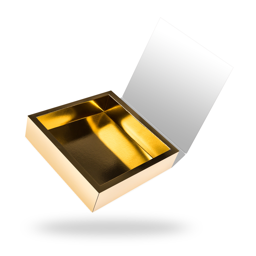 Download White outside, Gold inside Square Magnetic Box | Shop Custom-Made Luxury Rigid Gift Boxes