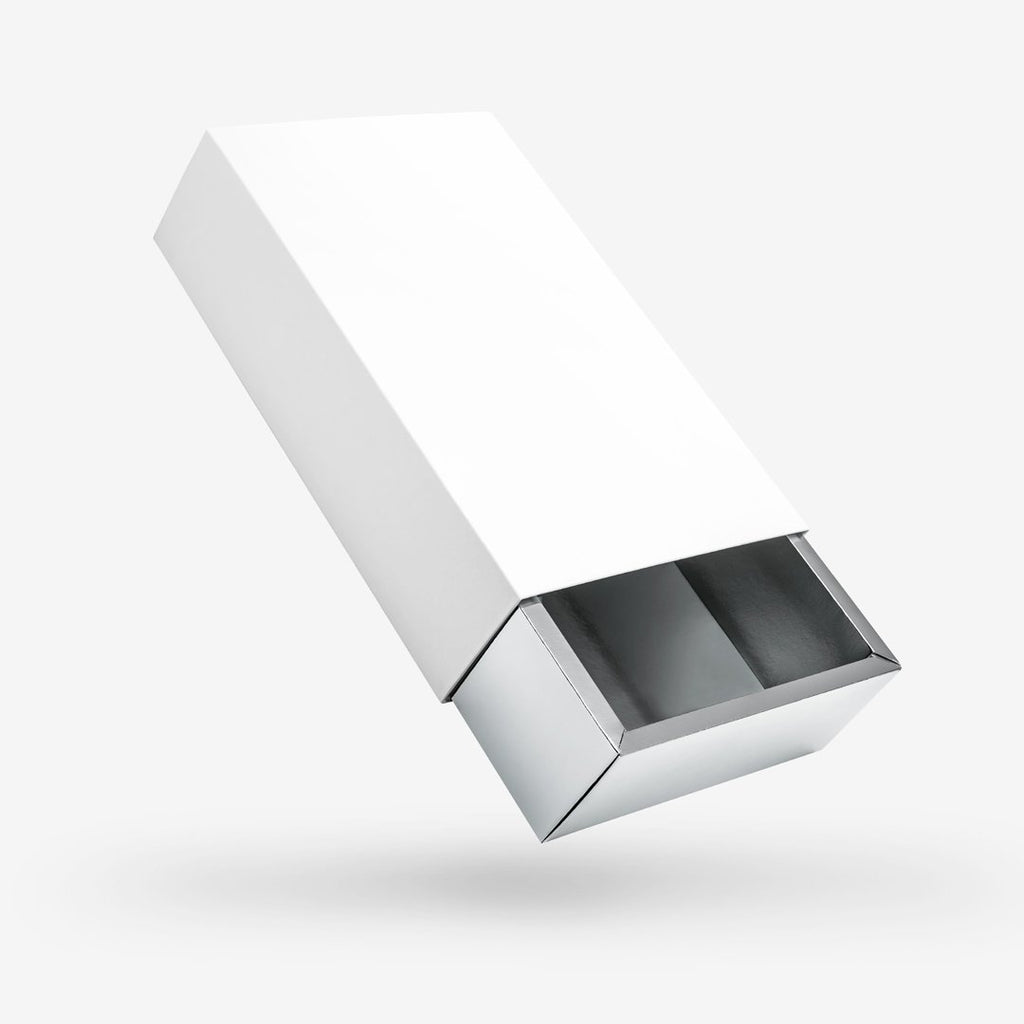 White outside, Silver inside Rectangular Magnetic Box – Madovar Packaging  LLC