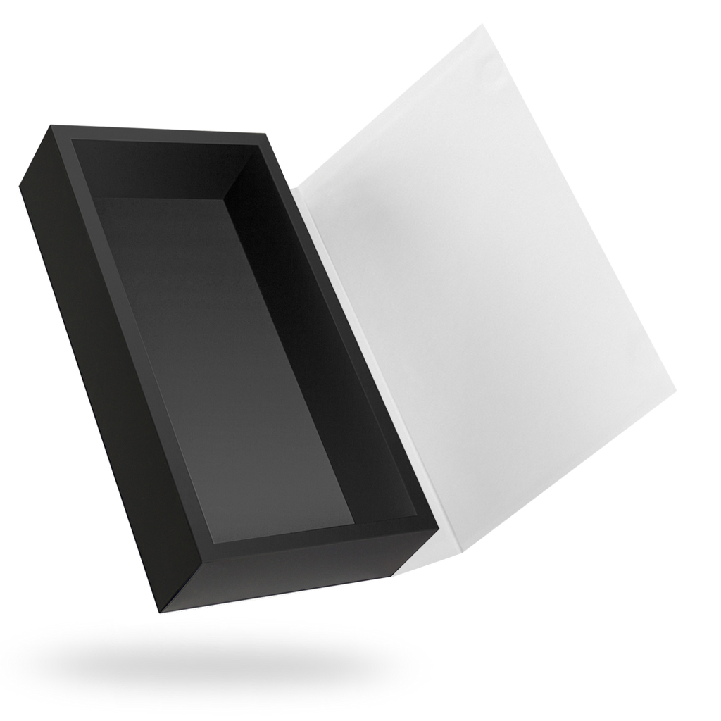 Black outside, White inside Square Magnetic Box – Madovar Packaging LLC