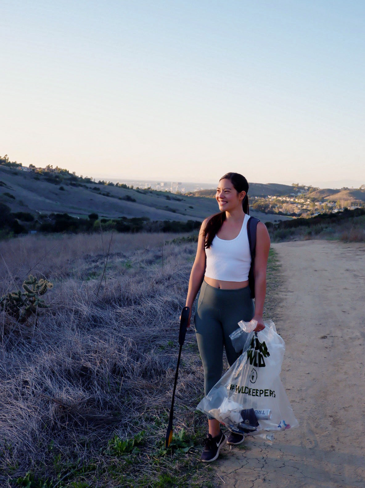 a person hiking outdoors