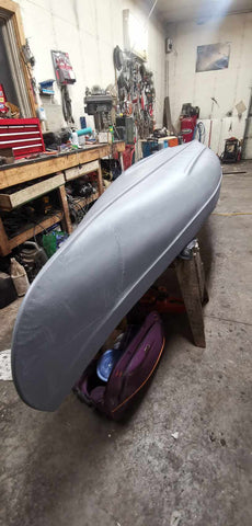 Interlux Prekote Primer on the canoe