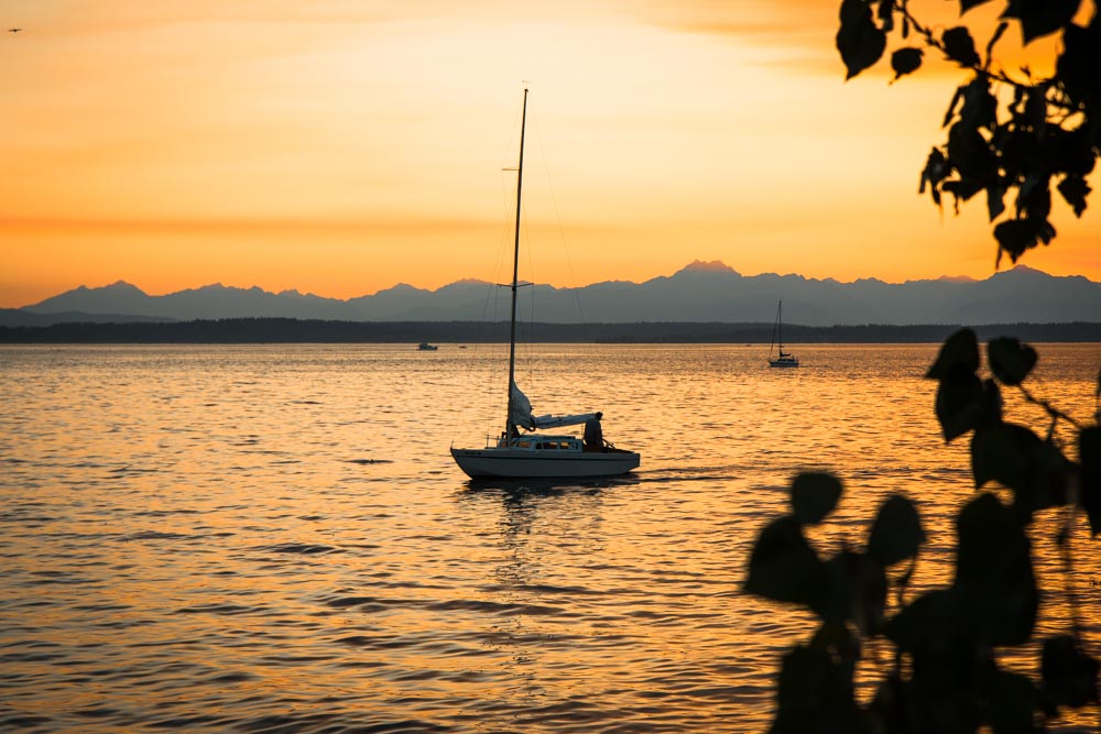 Seattle Sunset Sail Boat