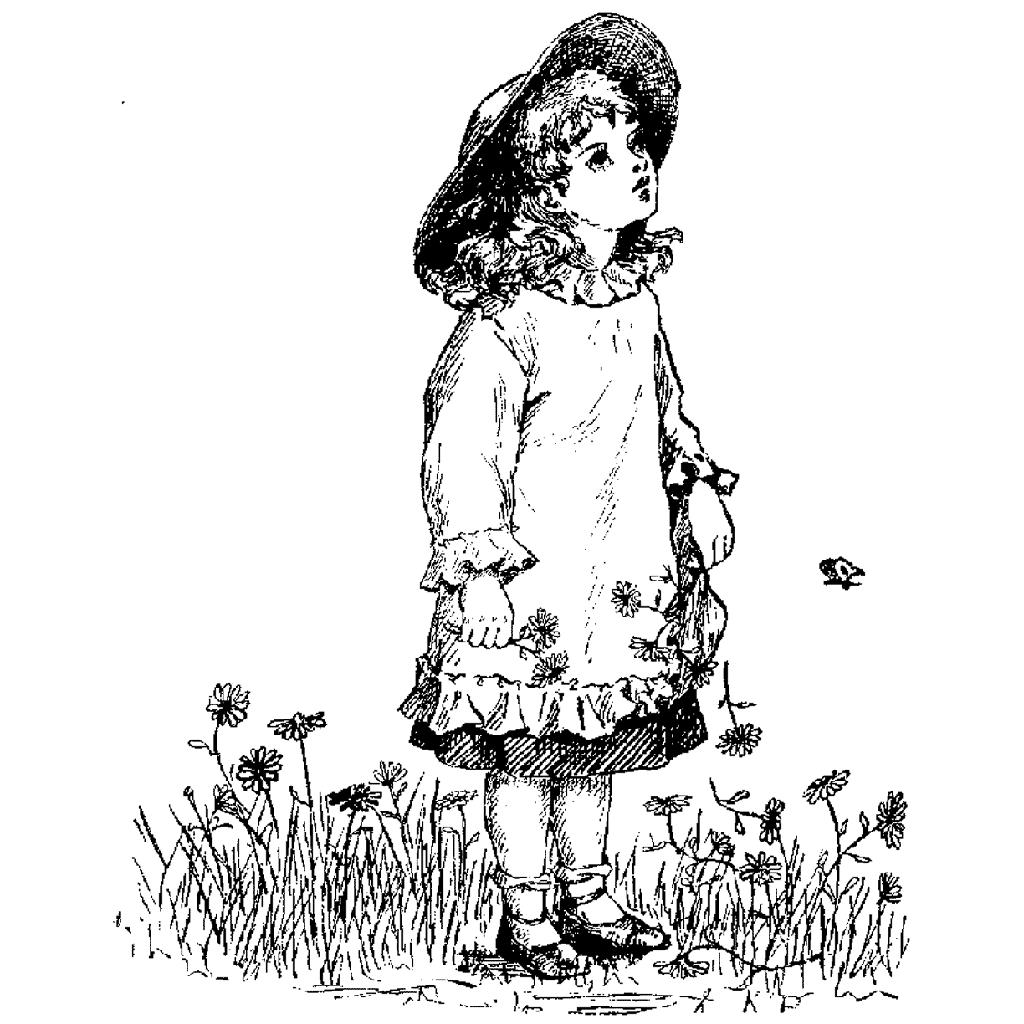 Daisy Patch Girl 456I - Beeswax Rubber Stamps