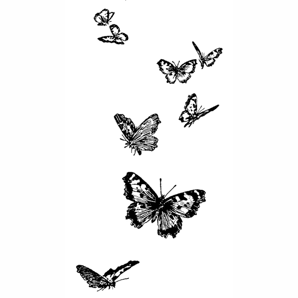 Group of Butterflies 1609F - Beeswax Rubber Stamps