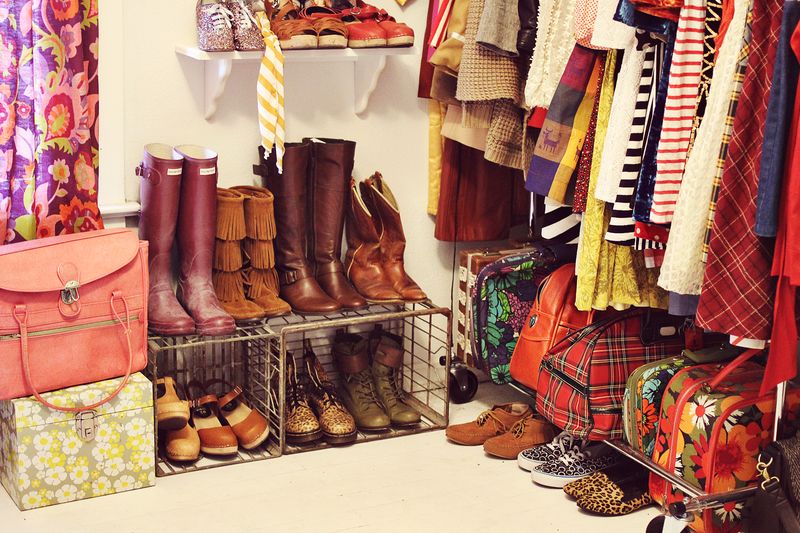 vintage closet clutter