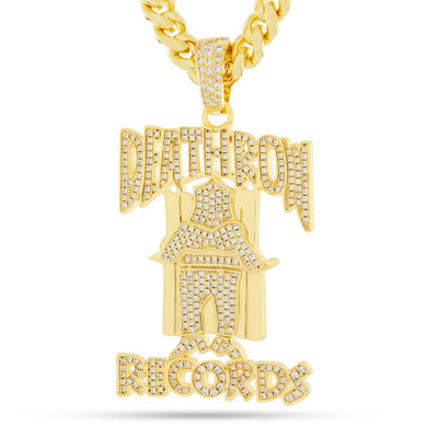 Rapper|unisex Rhinestone Death Row Pendant - Stainless Steel Hip Hop  Necklace