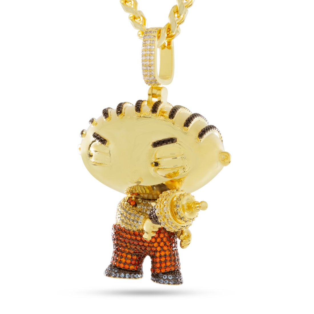 Family Guy x King Ice - Ray Gun Stewie Necklace 14K Gold / 2.1"