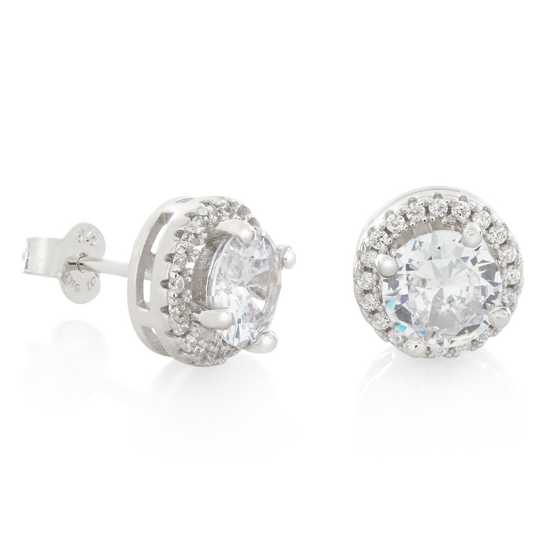 Brilliant-Cut Stud Earrings | Sterling Silver Earrings – King Ice