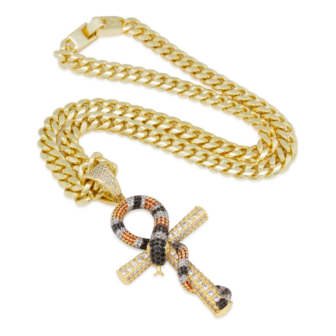 King Snake Ankh Necklace | Animal Jewelry | King Ice