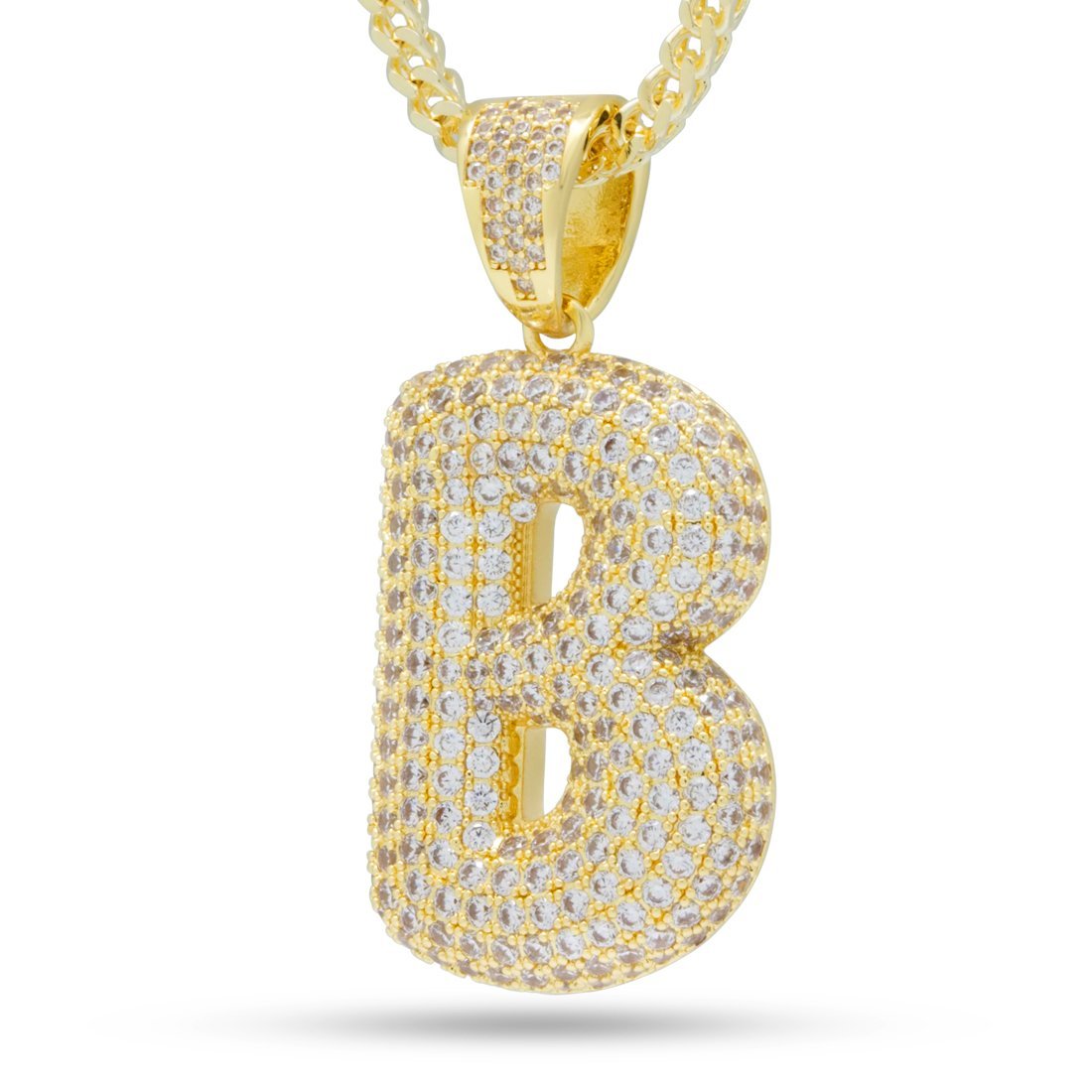 The Bubble Letter B Necklace 14K Gold / M