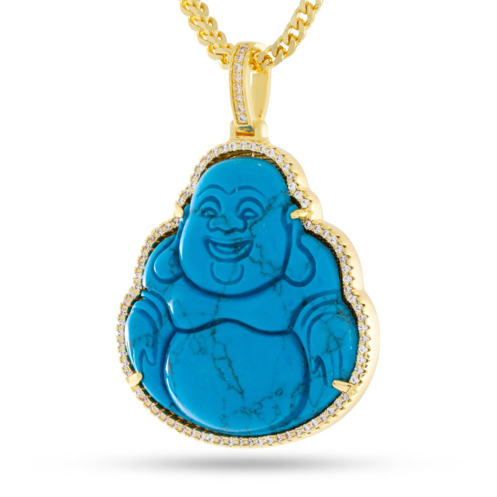 Laughing Buddha Crystal Pendant Necklace (Jade) :: Feng Shui Crystals