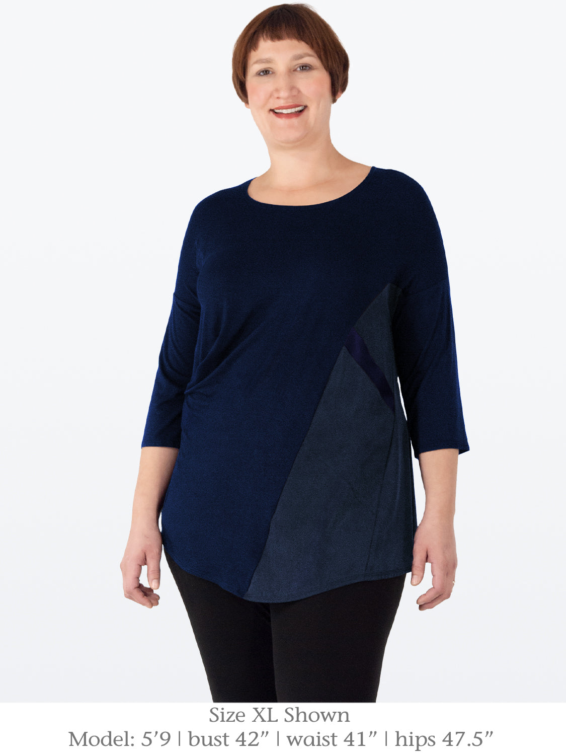 HARBOUR   Jersey + Tencel Tunic with 3/4 Sleeves
