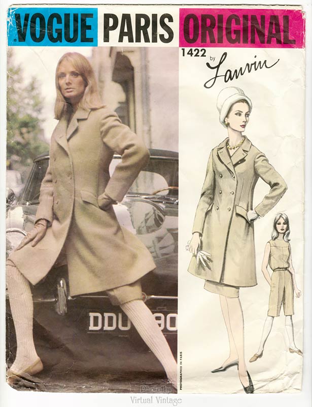 Lanvin Vogue Paris Original 1422, 1960s Vintage Sewing Patterns, Women