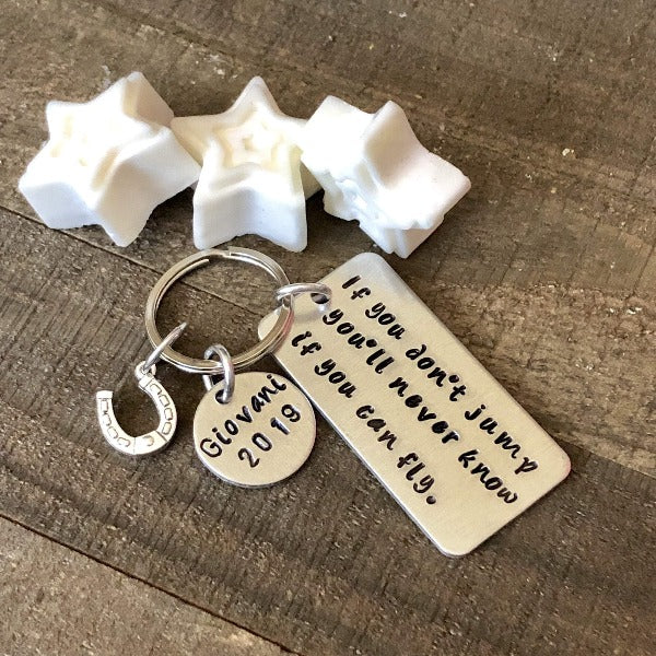 Equestrian Gifts for Her | Personalized Horse Quote Keychain - Hand Stamped Trinkets