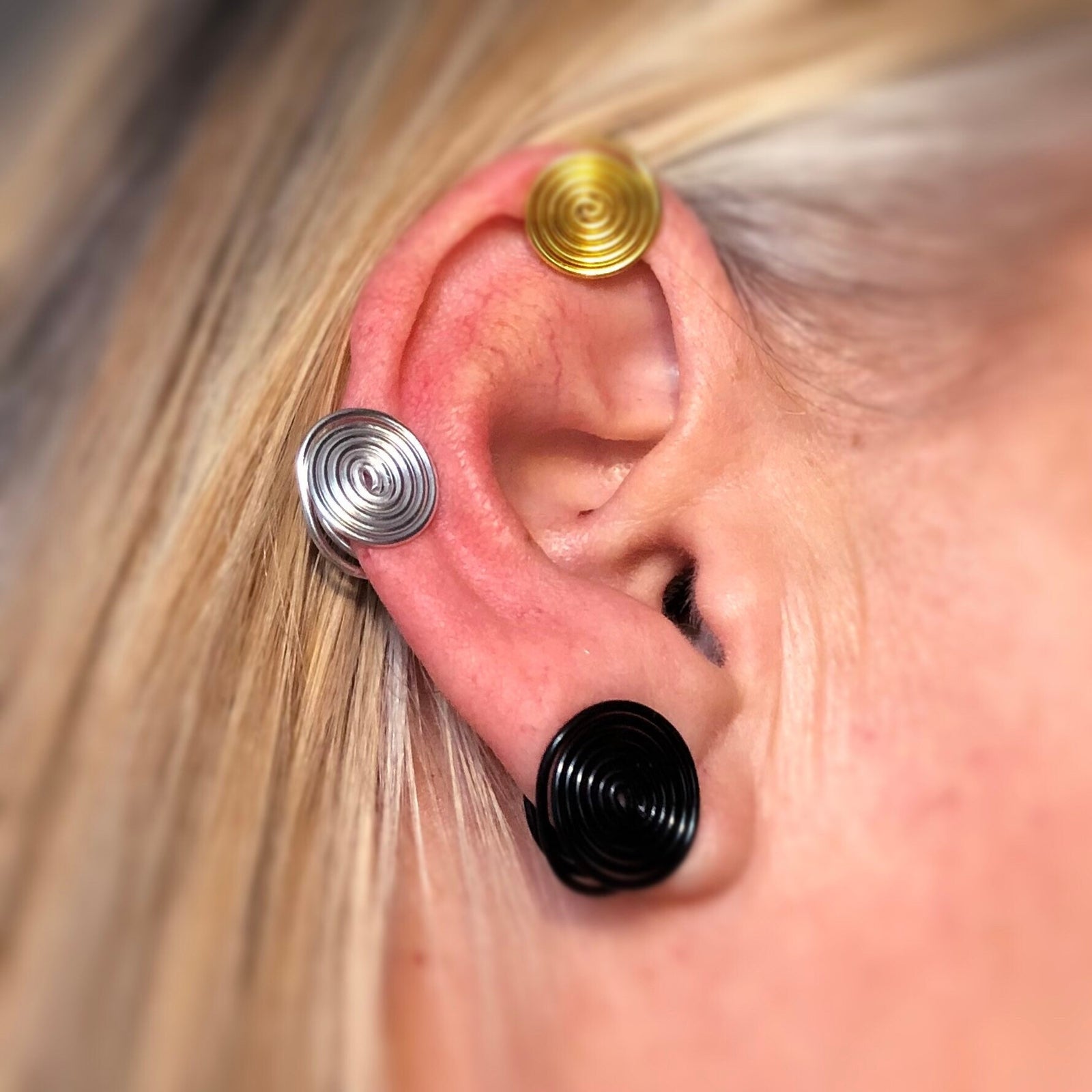Pair keloid pressure earring fake piercing, Keloid earring keloid, Pre -  Hand Stamped Trinkets