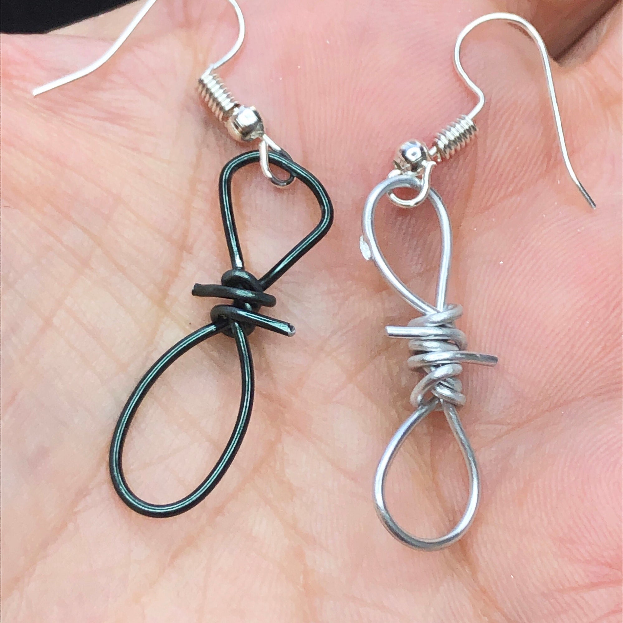 Handmade Wire Jewelry, Cross Earrings + Necklace Set