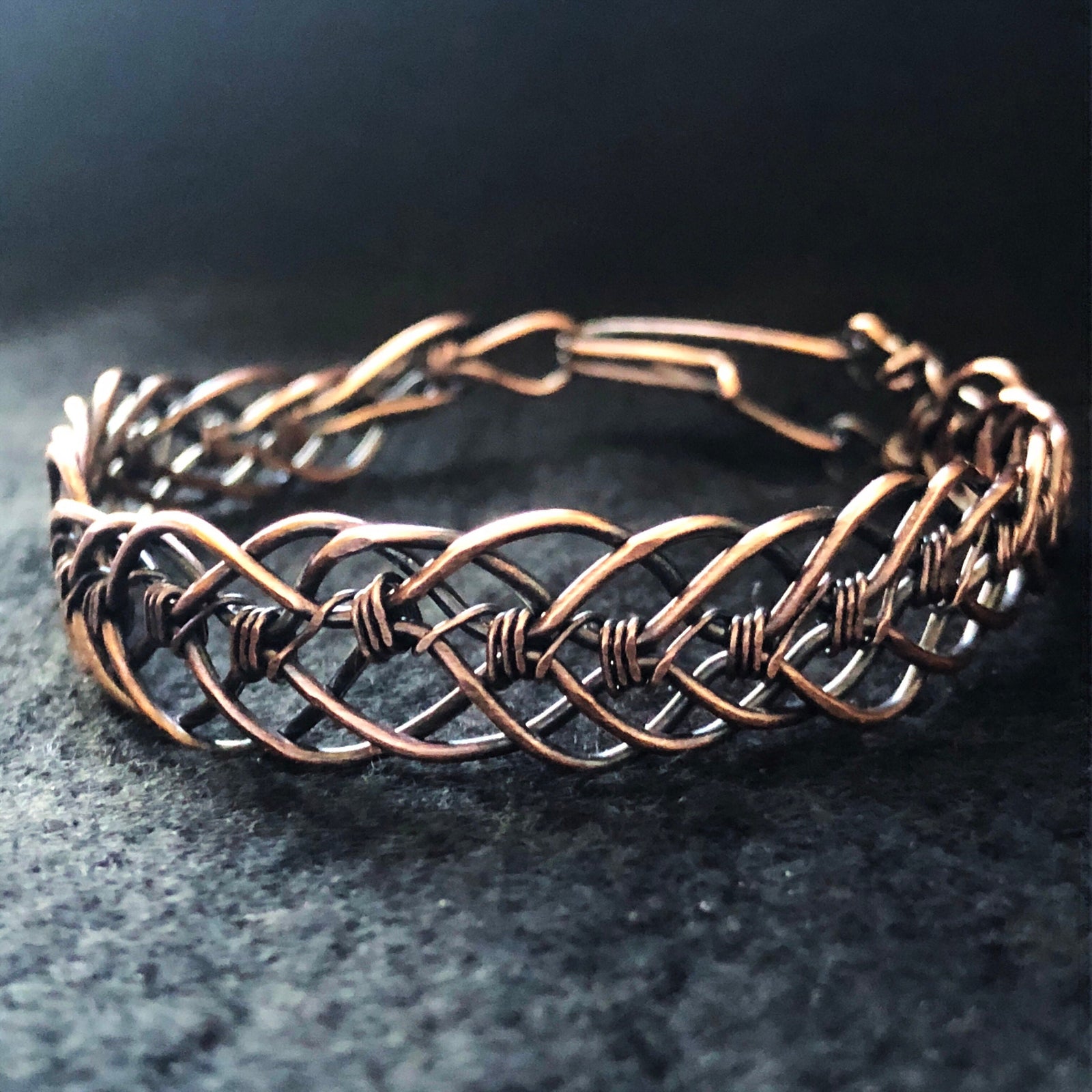 Men Copper bracelet Copper men bangle Unisex woven Wire Wrapped jewelry bracelet  Wire Braided bracelet Copper jewelry