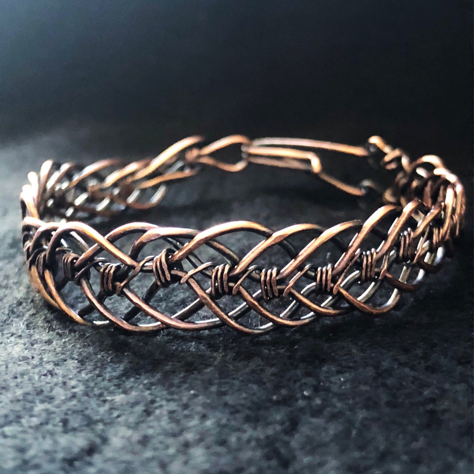 Men's or women's unisex copper weave bracelet with or without patina - Hand  Stamped Trinkets