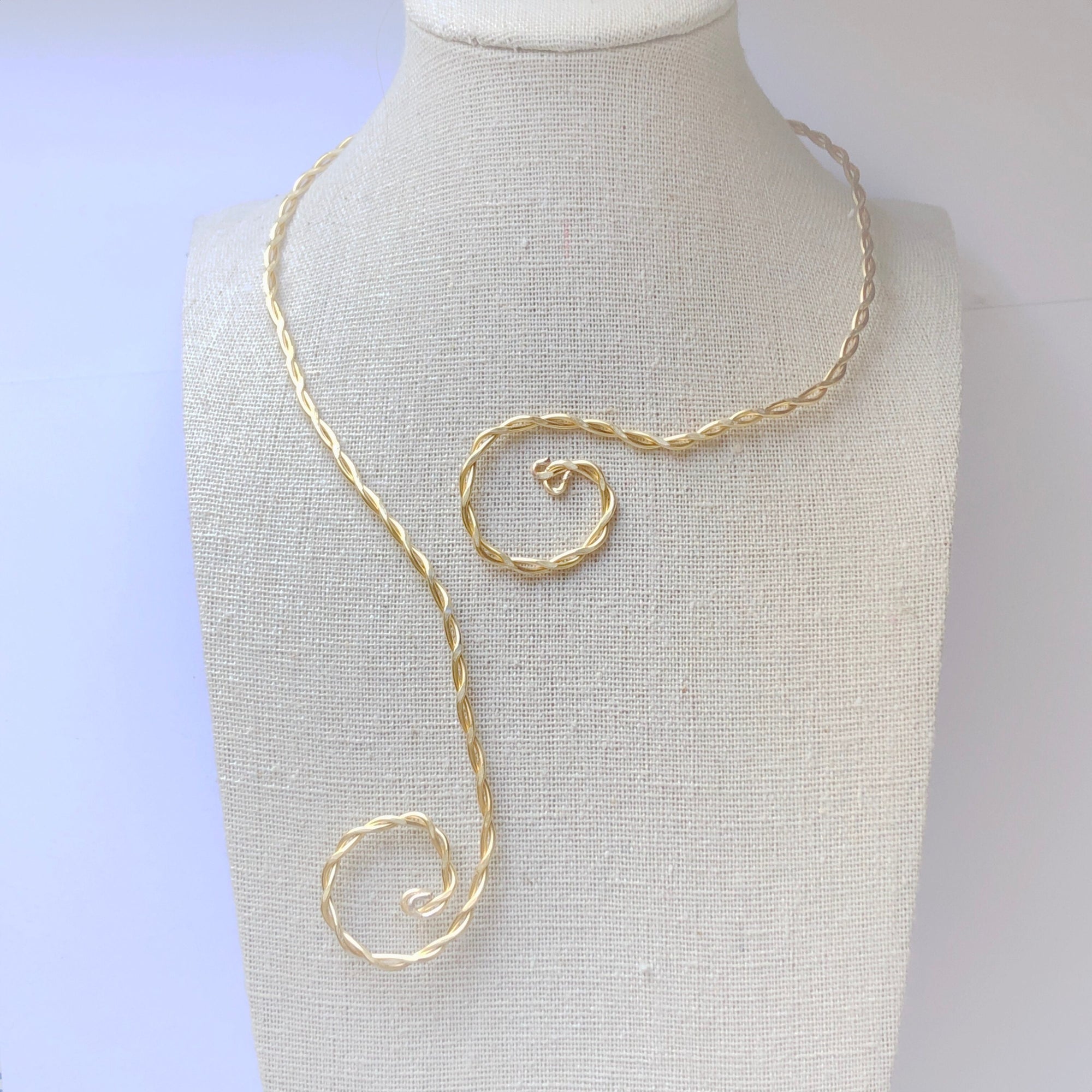 Liquid Gold Open Cuff Necklace II - 14k Vermeil