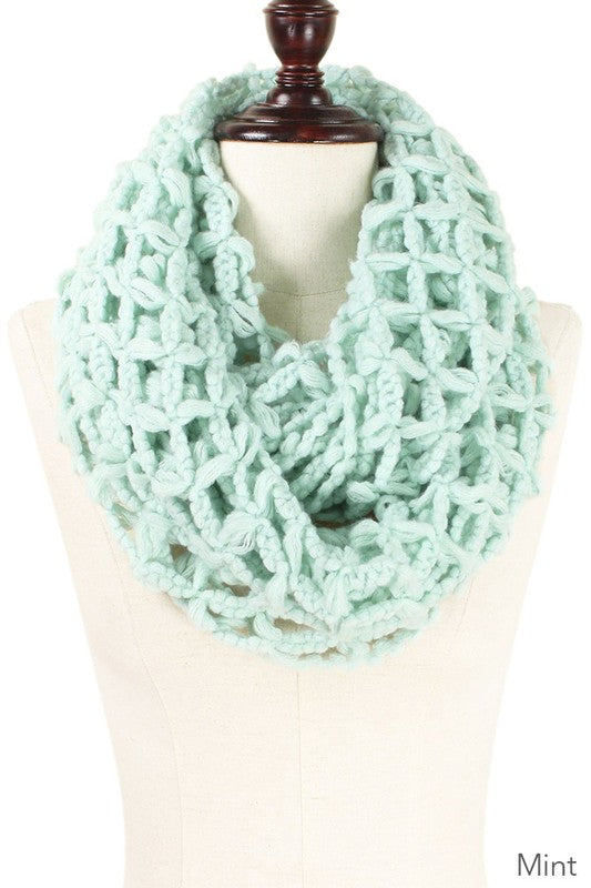 Solid Color Chunky Knit Infinity Scarf