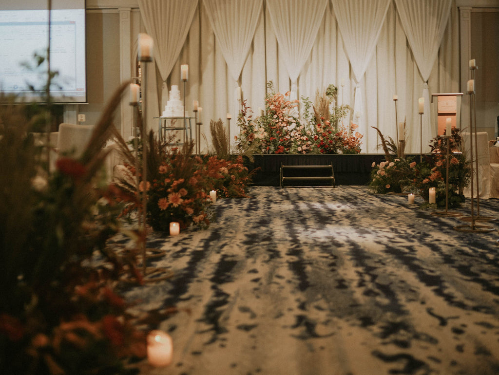 Autumn Garden Wedding at Four Seasons Hotel Aisle Floral Decor