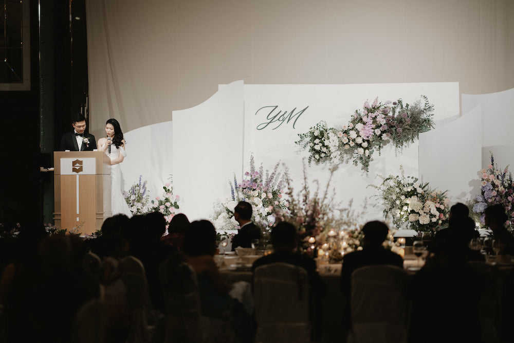 Wedding Stage Decoration Flower Backdrop at Shangrila Hotel