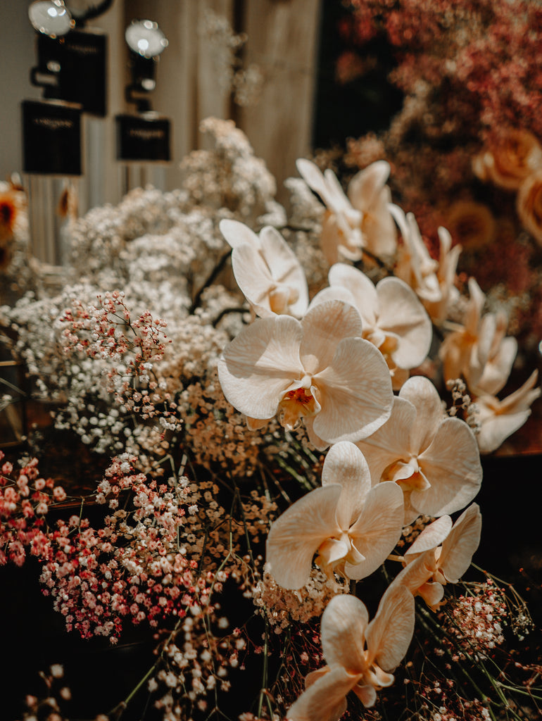 Ethereal Floral Installation for Longines Private Event @ Kempinski Hotel using Roses & Hydrangeas