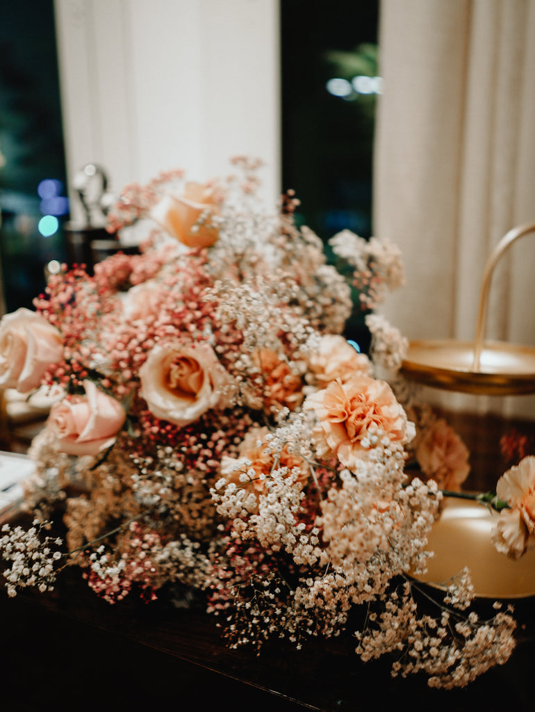 Ethereal Floral Installation for Longines Private Event @ Kempinski Hotel using Roses & Hydrangeas