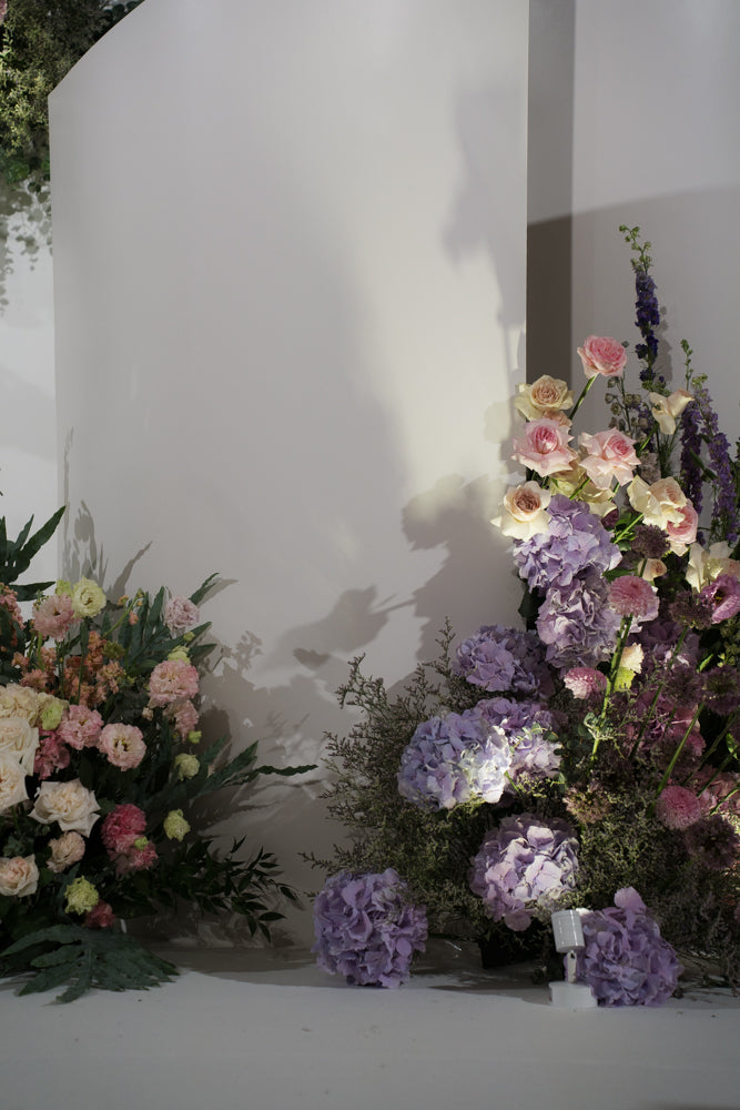 Wedding Stage Decoration Flower Backdrop at Shangrila Hotel