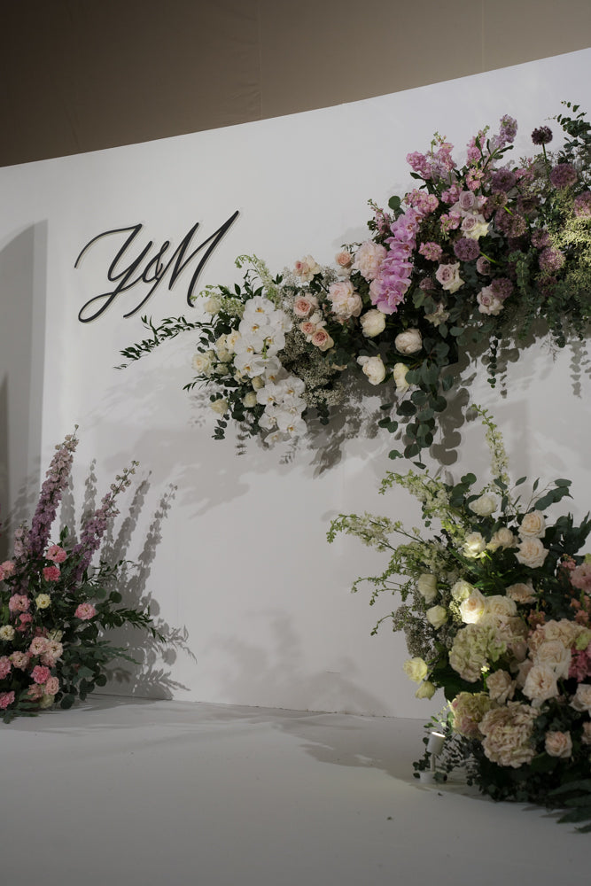 Wedding Stage Decoration Flower Backdrop at Shangrila Hotel