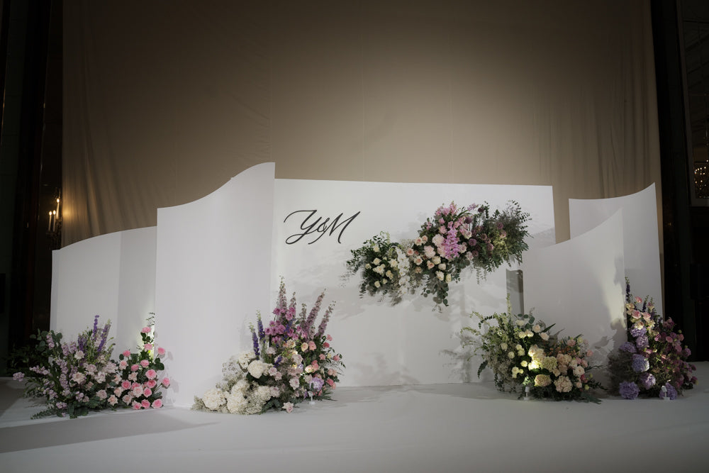 Wedding Stage Decoration Flower Backdrop at Shangrila Hotel