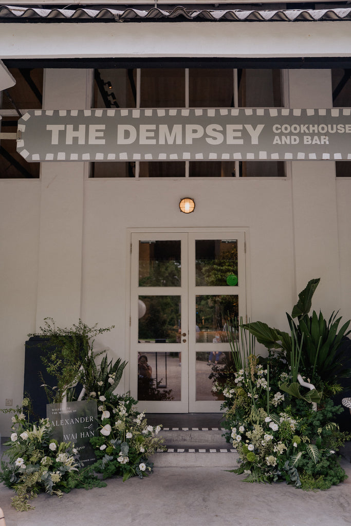 Wedding Welcome Signage at Cookhouse Dempsey Door Entrance