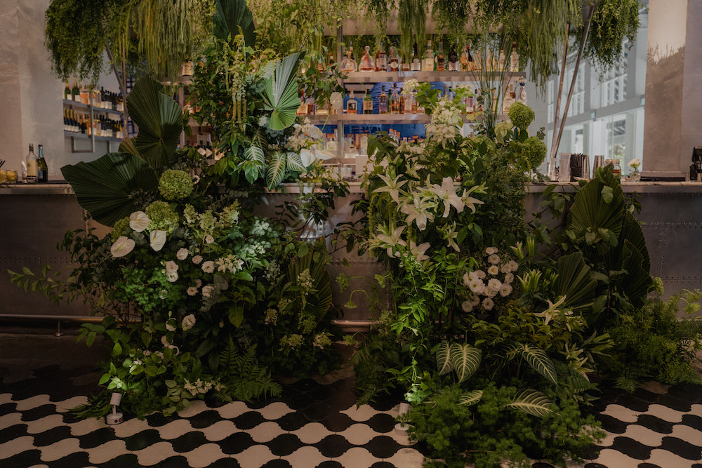 Plant Wedding Floral Installation Backdrop at Cookhouse Dempsey